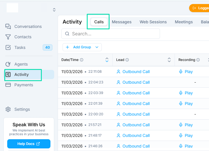 Call Recordings and Transcripts